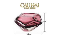 Maison Couture - Gạt Tàn Pha Lê Ruby Cristallerie Rouge Ambré Diamant Ashtray 7x14-CẬU HAI HOME DECOR