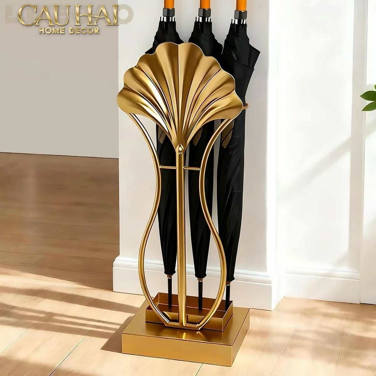 Maison Couture - Giá Để Ô Kim Loại Ginkgo Sculptural D'Or H89-Giá để ô-CẬU HAI HOME DECOR-CẬU HAI HOME DECOR