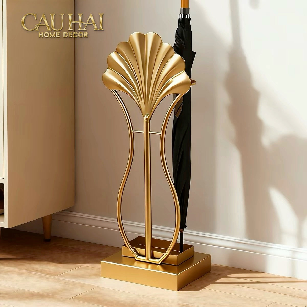 Maison Couture - Giá Để Ô Kim Loại Ginkgo Sculptural D'Or H89-Giá để ô-CẬU HAI HOME DECOR-CẬU HAI HOME DECOR