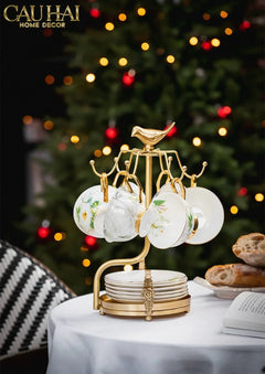Maison Couture - Giá Treo Tách Trà Bằng Đồng Emperor Bird Cup Stand H36-CẬU HAI HOME DECOR