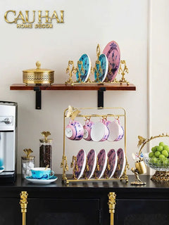 Maison Couture - Giá Treo Tách Trà Bằng Đồng Présentoir de Tasses Papillon en Laiton Doré 31x35-CẬU HAI HOME DECOR