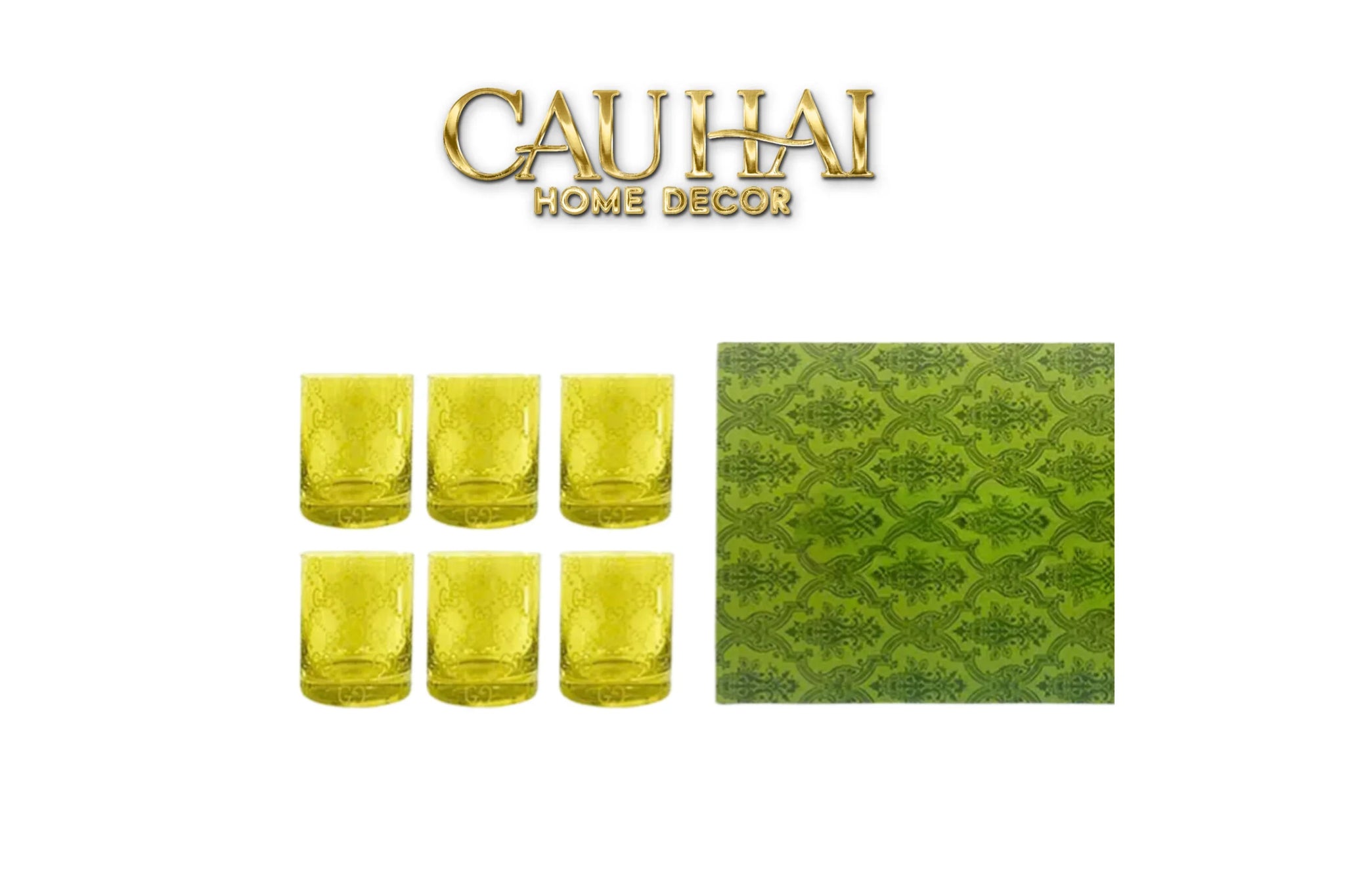 Maison Couture - Gift Box Set 6 Ly Thuỷ Tinh GG Jungle - Forest Lumière 270ML-CẬU HAI HOME DECOR