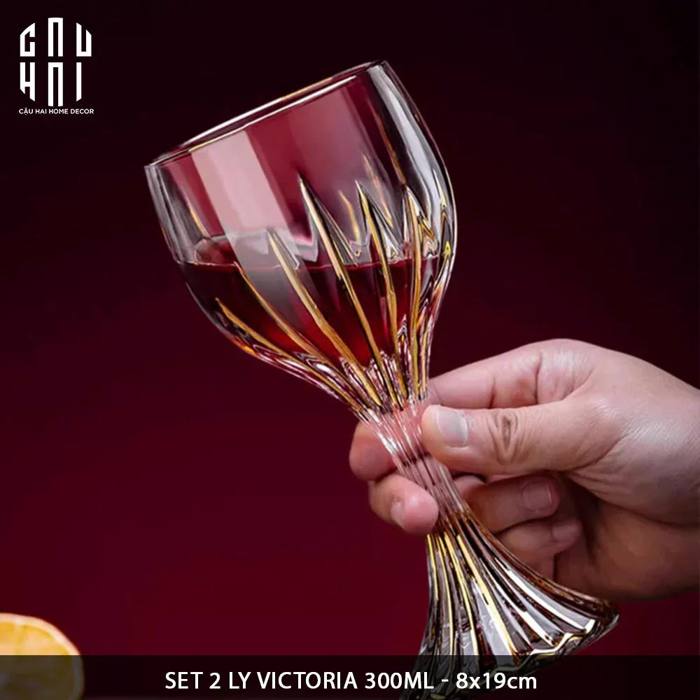 Maison Couture - Gift Set 2 Ly Pha Lê Vino Russo BCR Victoria Cristalleries Glasses-CẬU HAI HOME DECOR