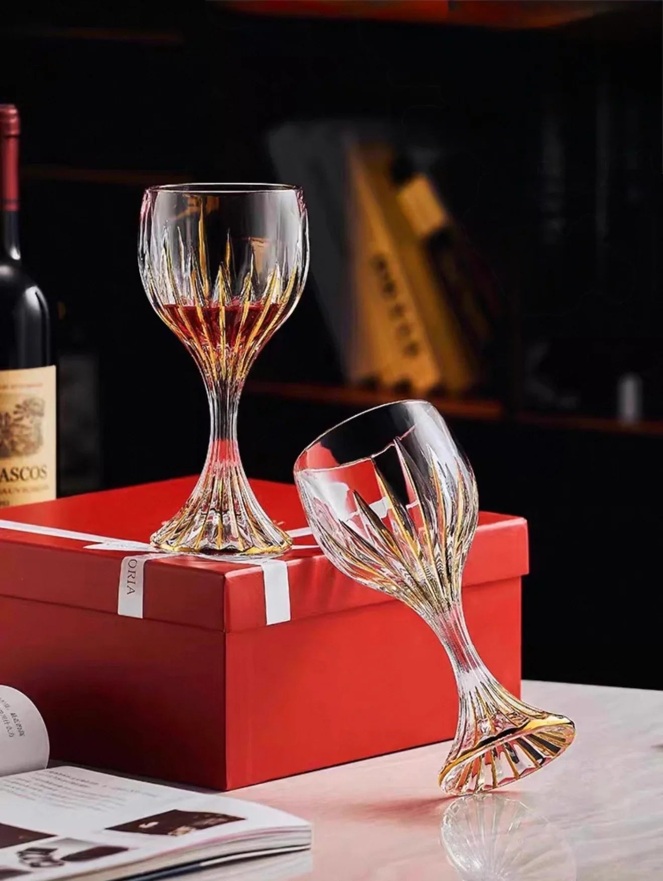 Maison Couture - Gift Set 2 Ly Pha Lê Vino Russo BCR Victoria Cristalleries Glasses-CẬU HAI HOME DECOR