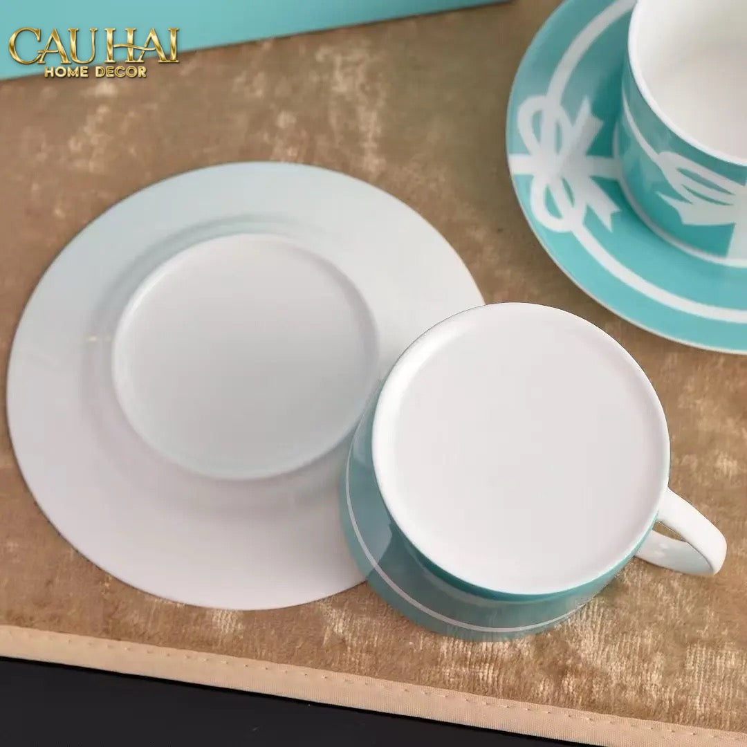 Maison Couture - Gift Set 2 Tách Trà Élégance Turquoise Ribbon 4Pcs-CẬU HAI HOME DECOR