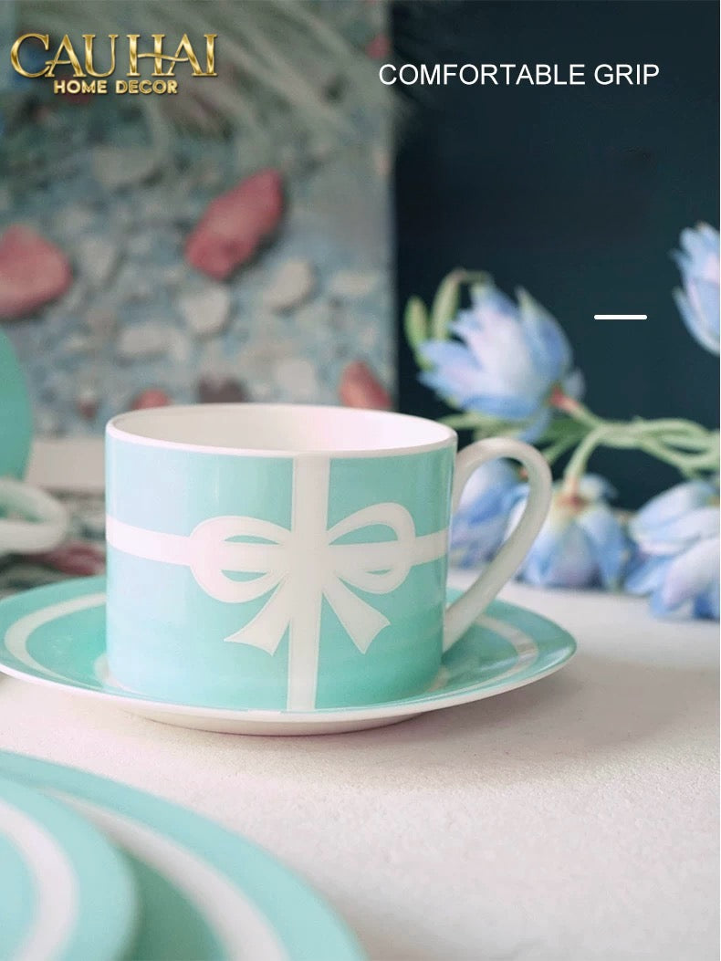 Maison Couture - Gift Set 2 Tách Trà Élégance Turquoise Ribbon 4Pcs-CẬU HAI HOME DECOR