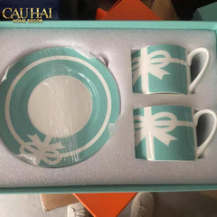 Maison Couture - Gift Set 2 Tách Trà Élégance Turquoise Ribbon 4Pcs-CẬU HAI HOME DECOR