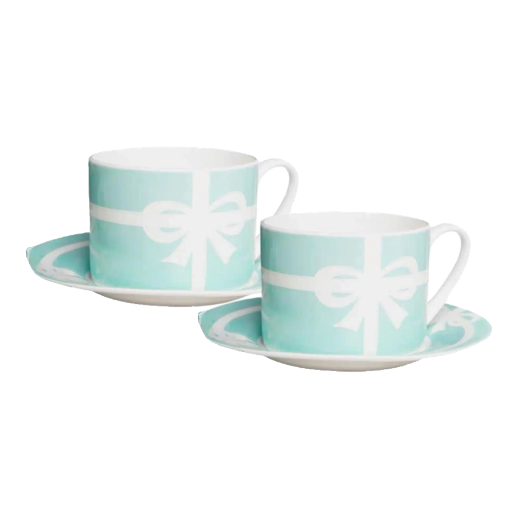Maison Couture - Gift Set 2 Tách Trà Élégance Turquoise Ribbon 4Pcs