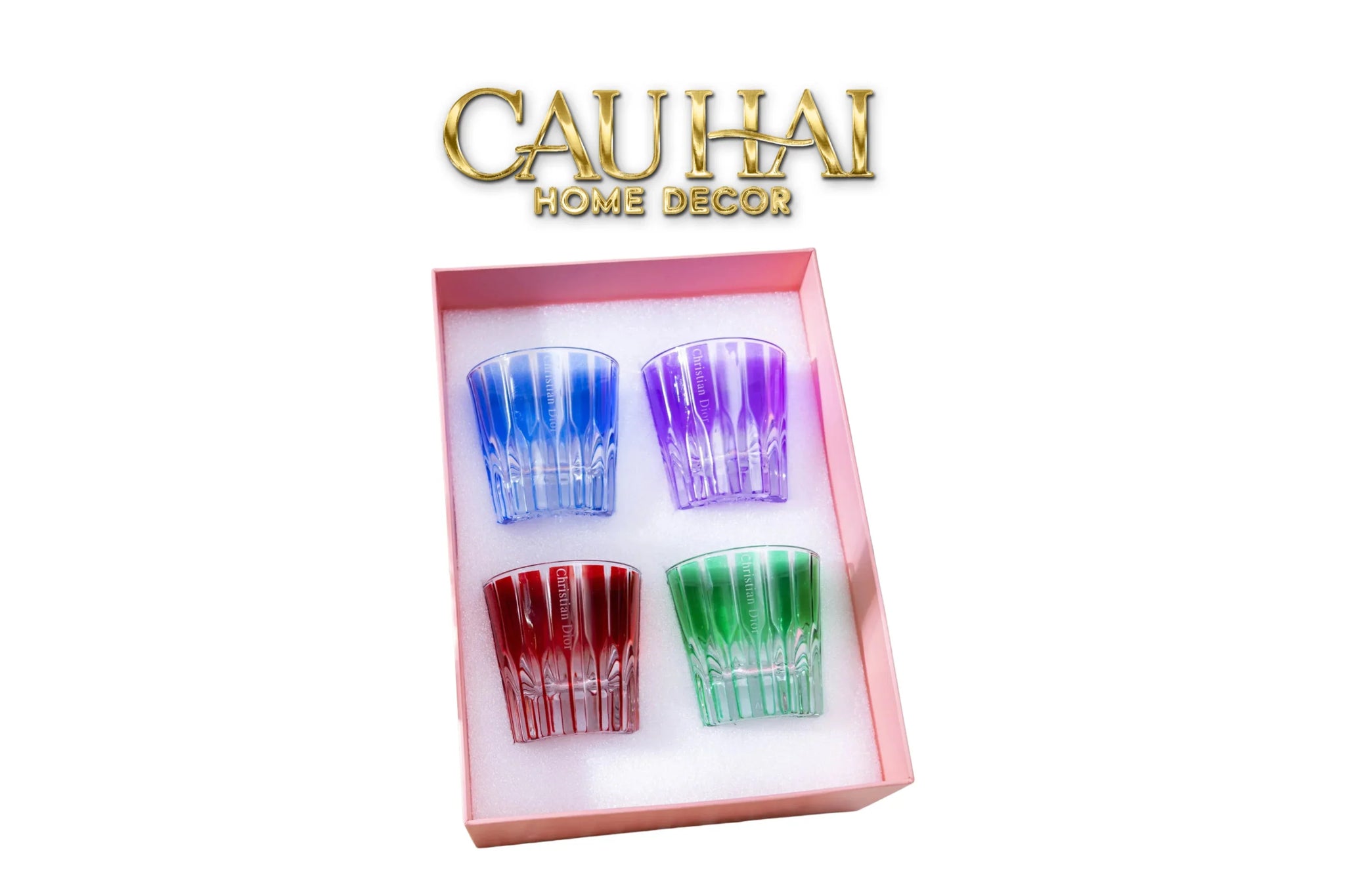 Maison Couture - Gift Set 4 Ly Pha Lê Cristallerie Atélier Rosé Calisson 200ML-CẬU HAI HOME DECOR
