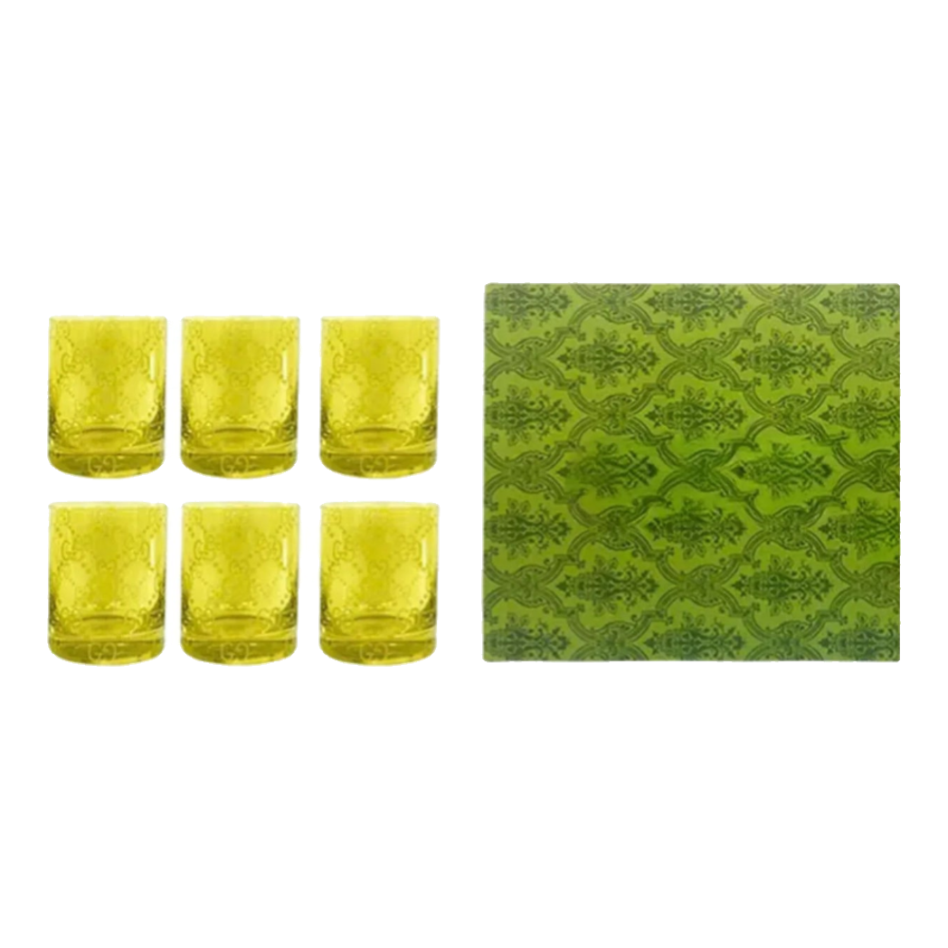 Maison Couture - Gift Box Set 6 Ly Thuỷ Tinh GG Jungle - Forest Lumière 270ML-LY THỦY TINH-Đối tác tại Trung Quốc theo từng đơn đặt hàng-CẬU HAI HOME DECOR