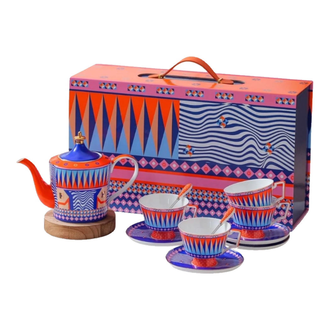 Maison Couture – Gift Set Bình Trà 6 Tách - Prismatique Royale Arlequin 13pcs.