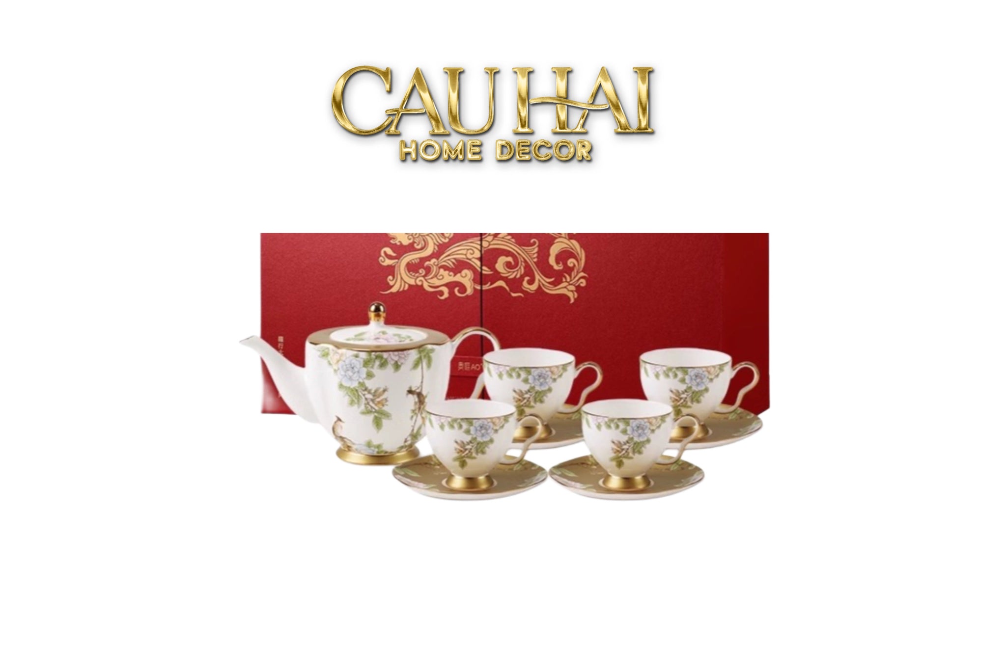 Maison Couture - Gift Set Bình Trà 9 Pcs Hoàng Kim Hưng Vượng Oriental Héritage Tea Set - CẬU HAI HOME DECOR