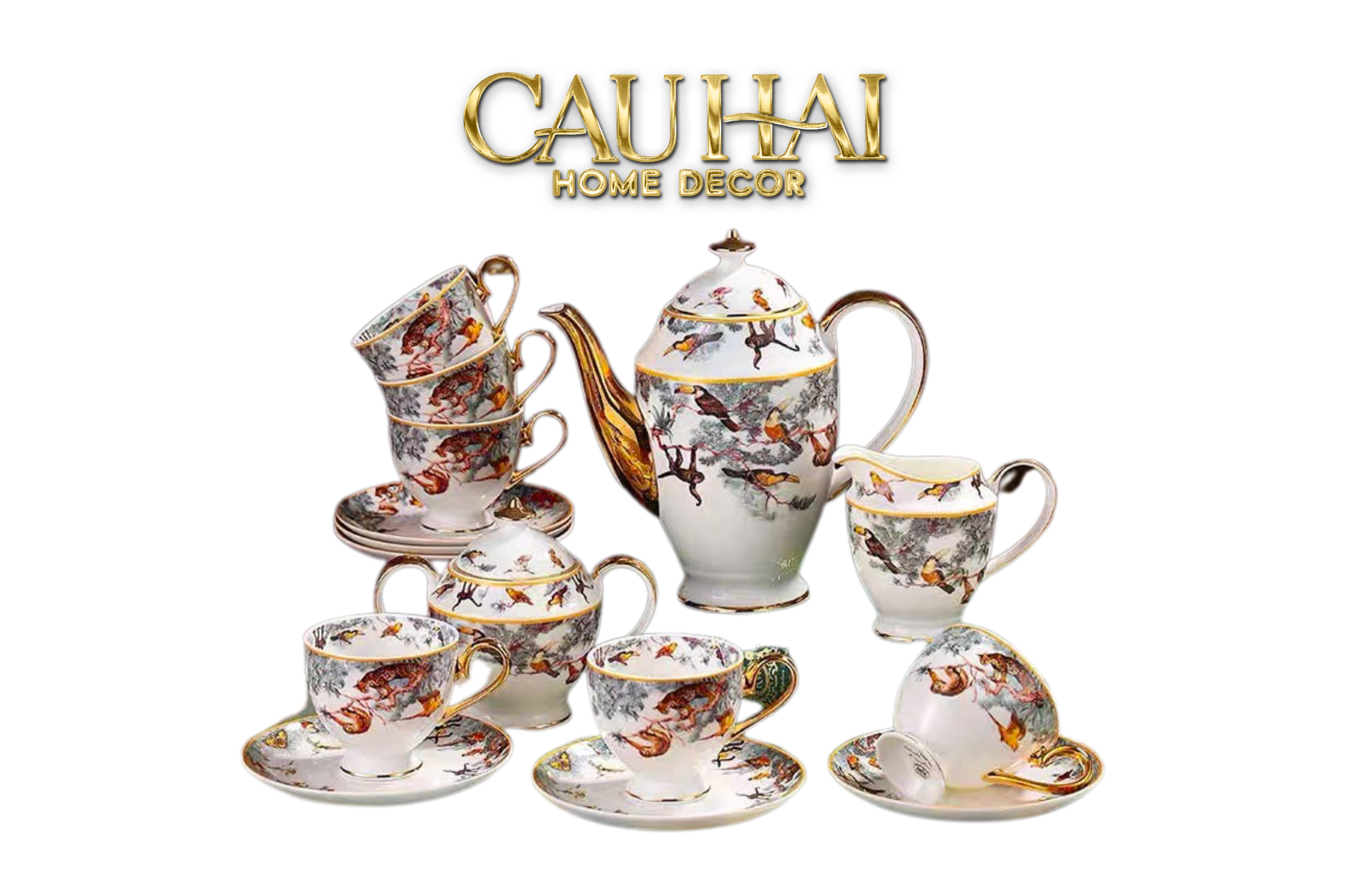 Maison Couture - Gift Set Bình Trà Carnets d’Équateur · Jardin des Oiseaux Tea Set 15Pcs - CẬU HAI HOME DECOR