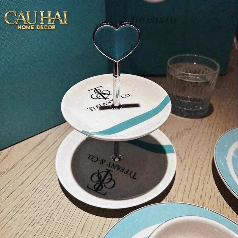 Maison Couture - Gift Set Bình Trà Chiều British Heritage Turquoise Élegance Afternoon Tea Set 5pcs-CẬU HAI HOME DECOR