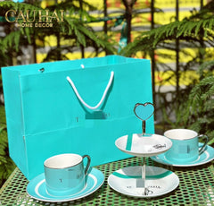 Maison Couture - Gift Set Bình Trà Chiều British Heritage Turquoise Élegance Afternoon Tea Set 5pcs-CẬU HAI HOME DECOR