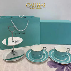 Maison Couture - Gift Set Bình Trà Chiều British Heritage Turquoise Élegance Afternoon Tea Set 5pcs-CẬU HAI HOME DECOR