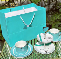 Maison Couture - Gift Set Bình Trà Chiều British Heritage Turquoise Élegance Afternoon Tea Set 5pcs-CẬU HAI HOME DECOR