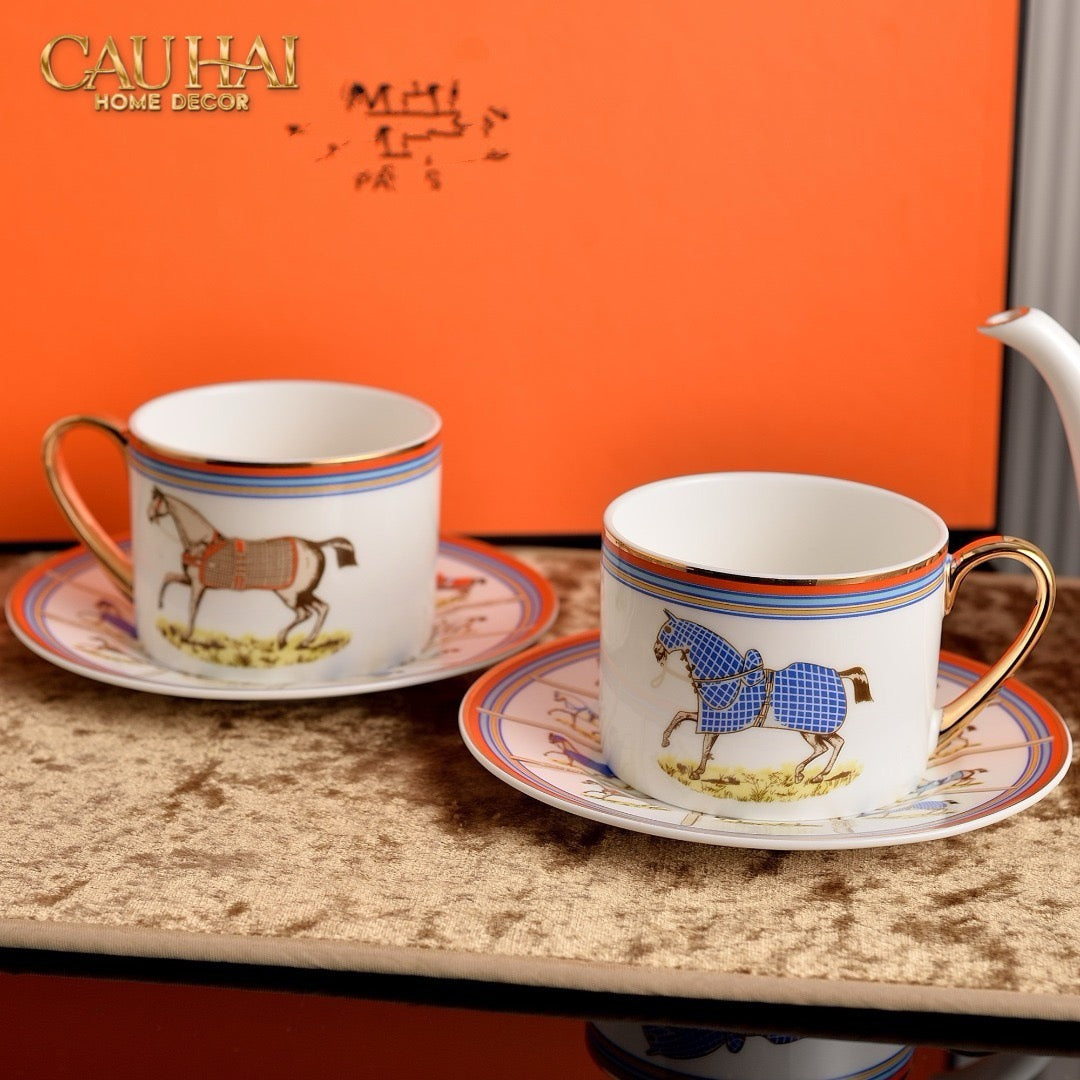 Maison Couture - Gift Set Bình Trà Les Couvertures De Jour 9pcs - Blanc Cassé - CẬU HAI HOME DECOR