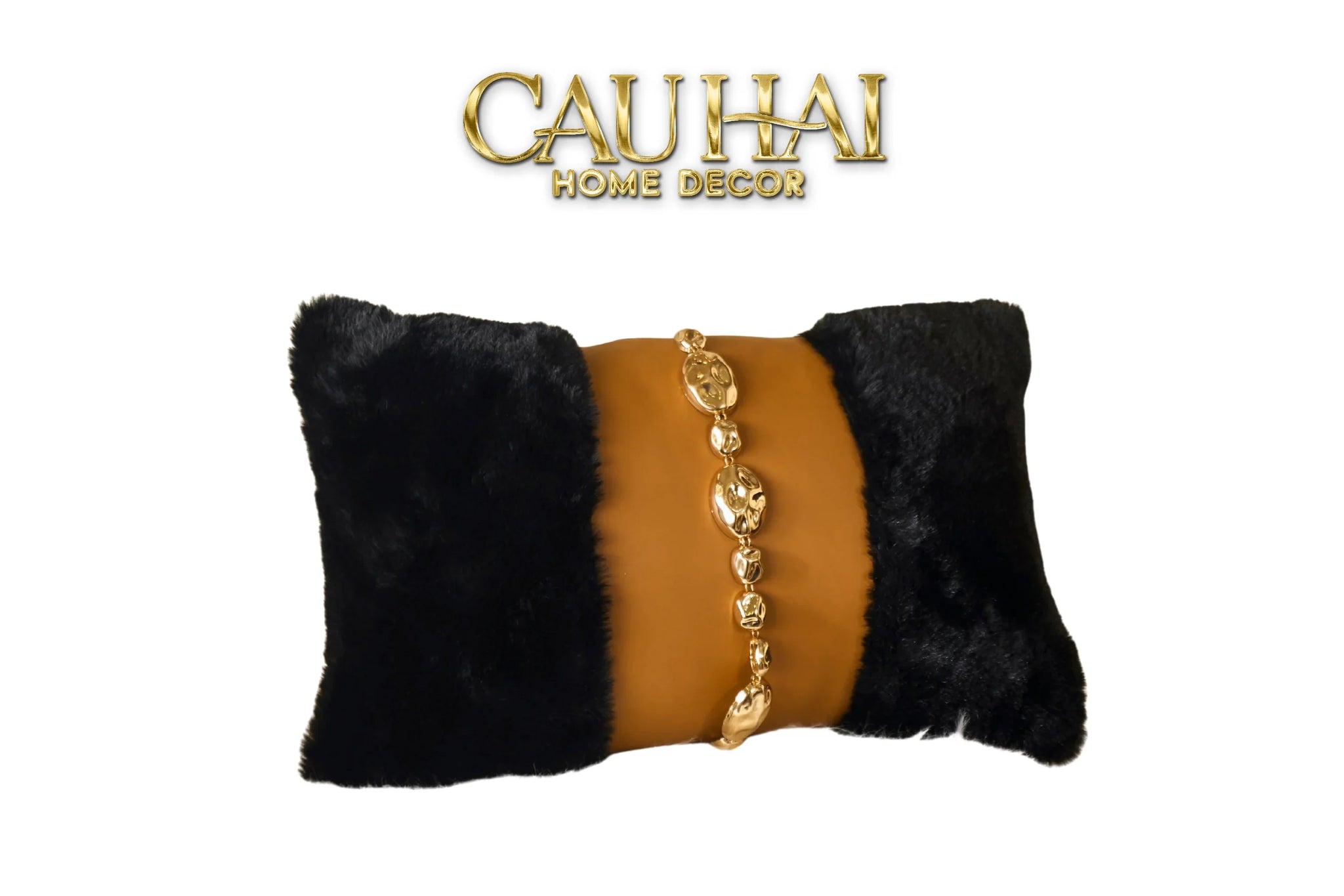 Maison Couture - Gối Lông Peanut Leather Orb Chaîne 30X50-CẬU HAI HOME DECOR