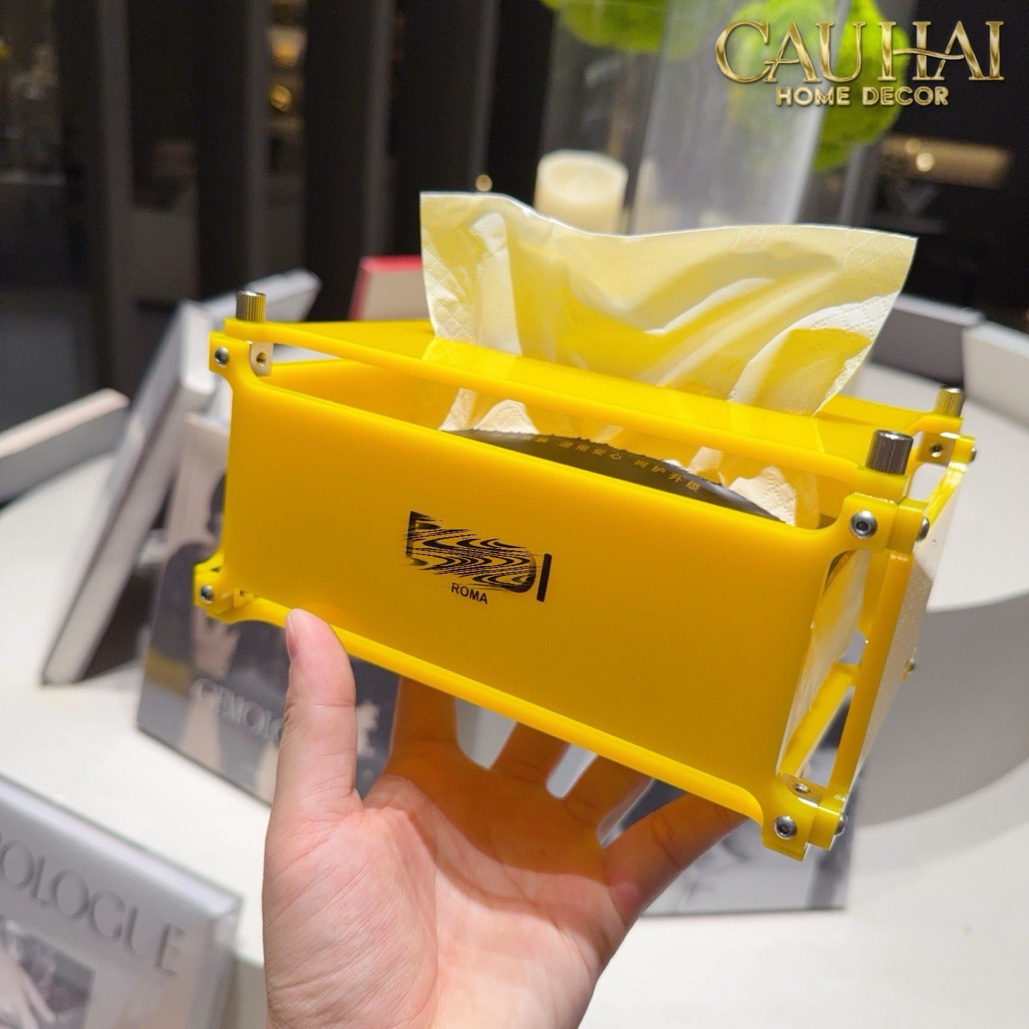 Maison Couture - Hộp Khăn Giấy Acrylic F Class Lemon Glacier Fancy Tissue Case 20x14x10-HỘP KHĂN GIẤY-CẬU HAI HOME DECOR