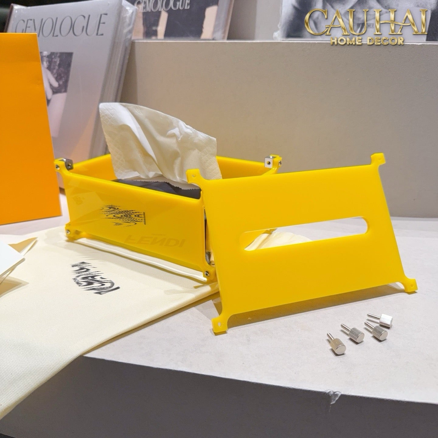 Maison Couture - Hộp Khăn Giấy Acrylic F Class Lemon Glacier Fancy Tissue Case 20x14x10-HỘP KHĂN GIẤY-CẬU HAI HOME DECOR