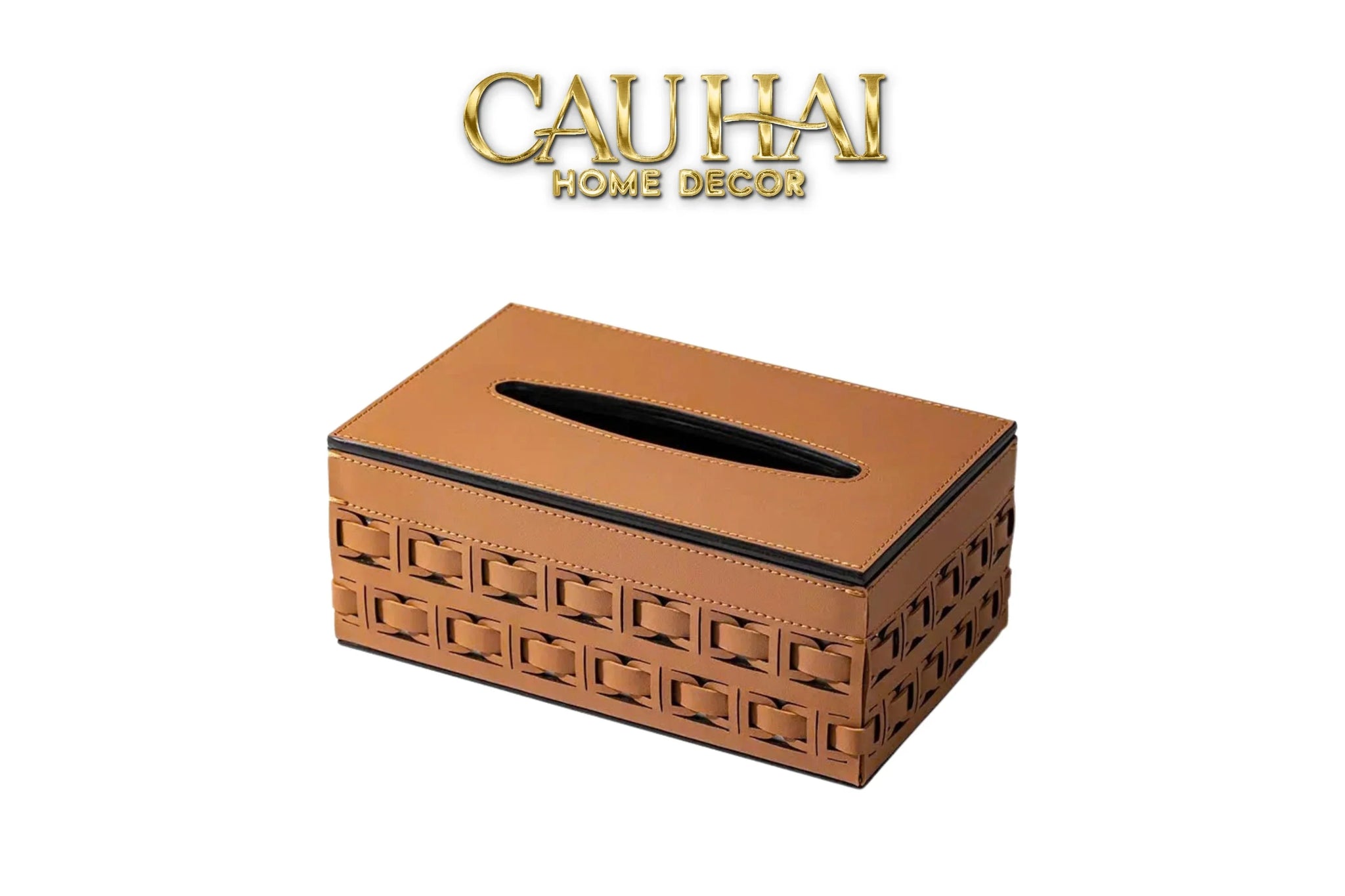 Maison Couture - Hộp Khăn Giấy Boîte à Mouchoirs Décorative Cognac 13.5 × 21-CẬU HAI HOME DECOR