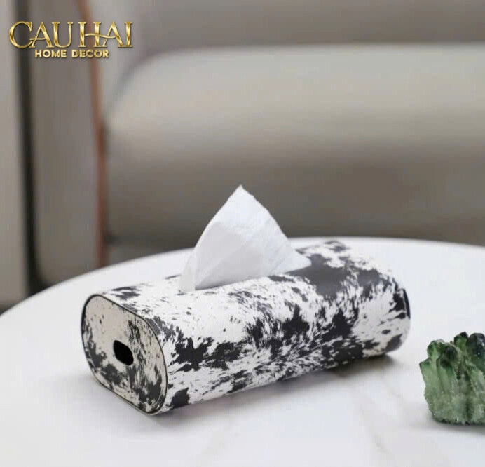 Maison Couture - Hộp Khăn Giấy Da Atélier Lux Leather Arctic Patina Tissue Box - CẬU HAI HOME DECOR