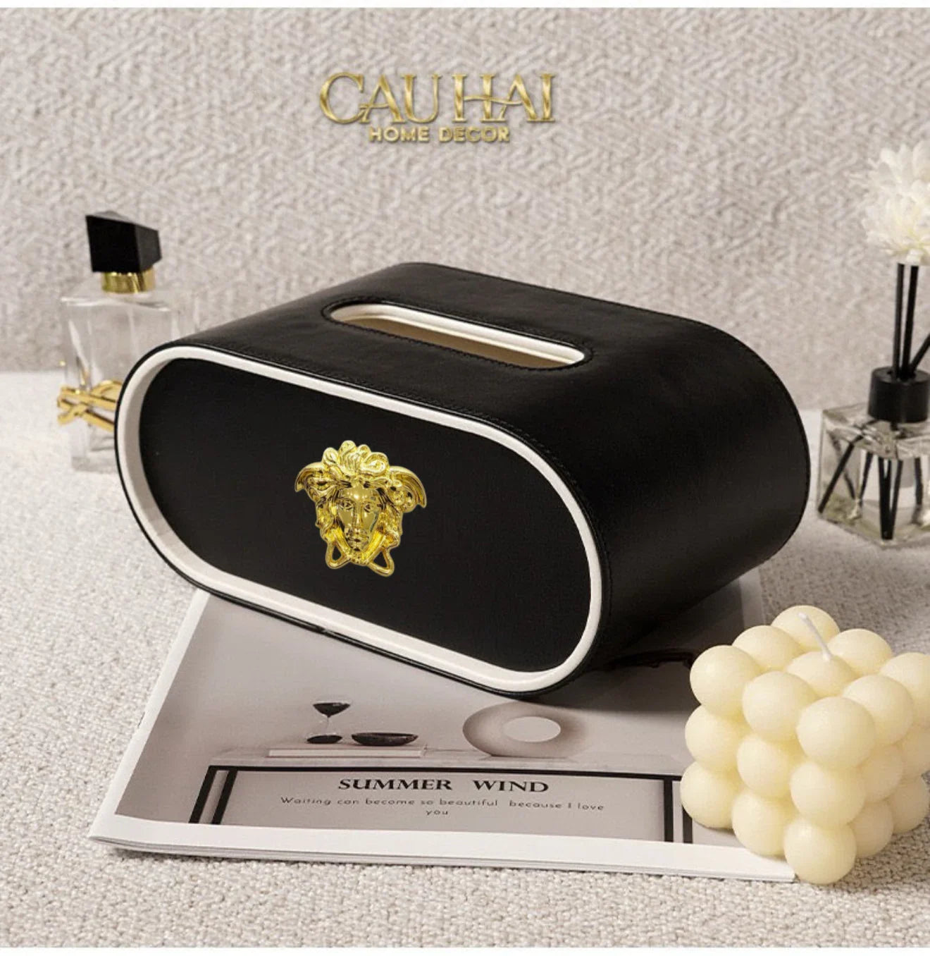 maison-couture-hop-khan-giay-da-atelier-noir-leather-orbit-savoire-medusa-edition-13x22-noire-hop-khan-giay-cau-hai-home-decor-2 - CẬU HAI HOME DECOR