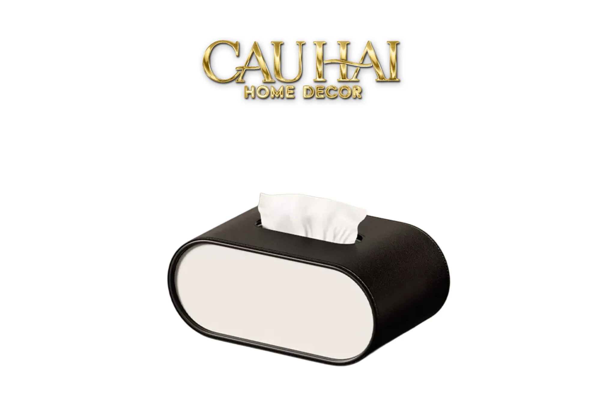 Maison Couture - Hộp Khăn Giấy Da Atélier Noir Leather Orbit Savoire Medusa Édition 13x22 - Noire-CẬU HAI HOME DECOR