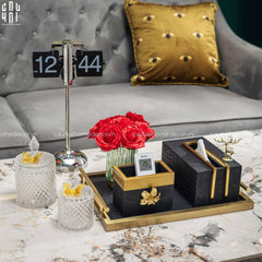 Maison Couture - Hộp Khăn Giấy Gỗ Sồi Birkin Savoir Atélier Croco Leather-CẬU HAI HOME DECOR