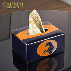 Maison Couture - Hộp Khăn Giấy Gốm Sứ Regal Legendary Impérial Noble Équestre-CẬU HAI HOME DECOR