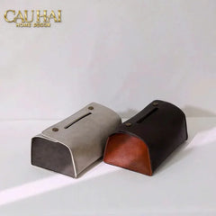 Maison Couture - Hộp Khăn Giấy Lux Leather Saddlecraft Noir-CẬU HAI HOME DECOR