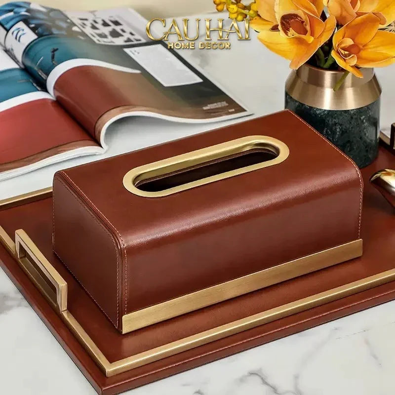 Maison Couture - Hộp Khăn Giấy Royale Bleu Satin Impérial Paon Plumage Tissue Holders-CẬU HAI HOME DECOR