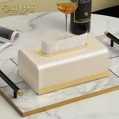 Maison Couture - Hộp Khăn Giấy Royale Bleu Satin Impérial Paon Plumage Tissue Holders-CẬU HAI HOME DECOR