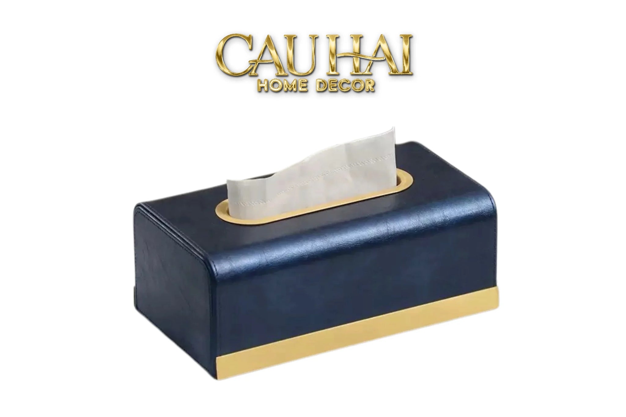 Maison Couture - Hộp Khăn Giấy Royale Bleu Satin Impérial Paon Plumage Tissue Holders-CẬU HAI HOME DECOR