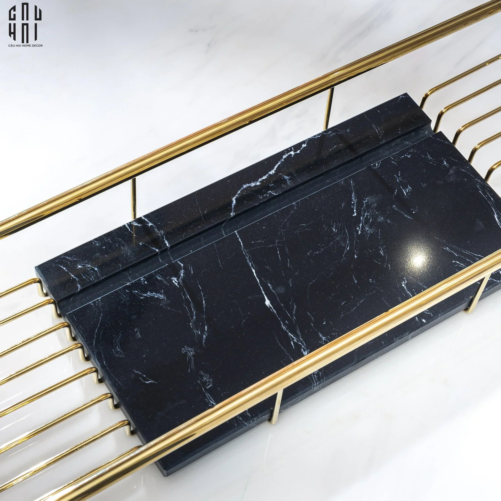 Maison Couture - Kệ Bồn Tắm Marshall Black Marble-CẬU HAI HOME DECOR