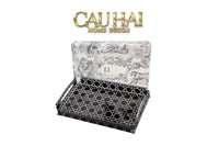Maison Couture - Khay Acrylic Chữ Nhật Black Cannage Facetté Signature 23x36x4.5-CẬU HAI HOME DECOR