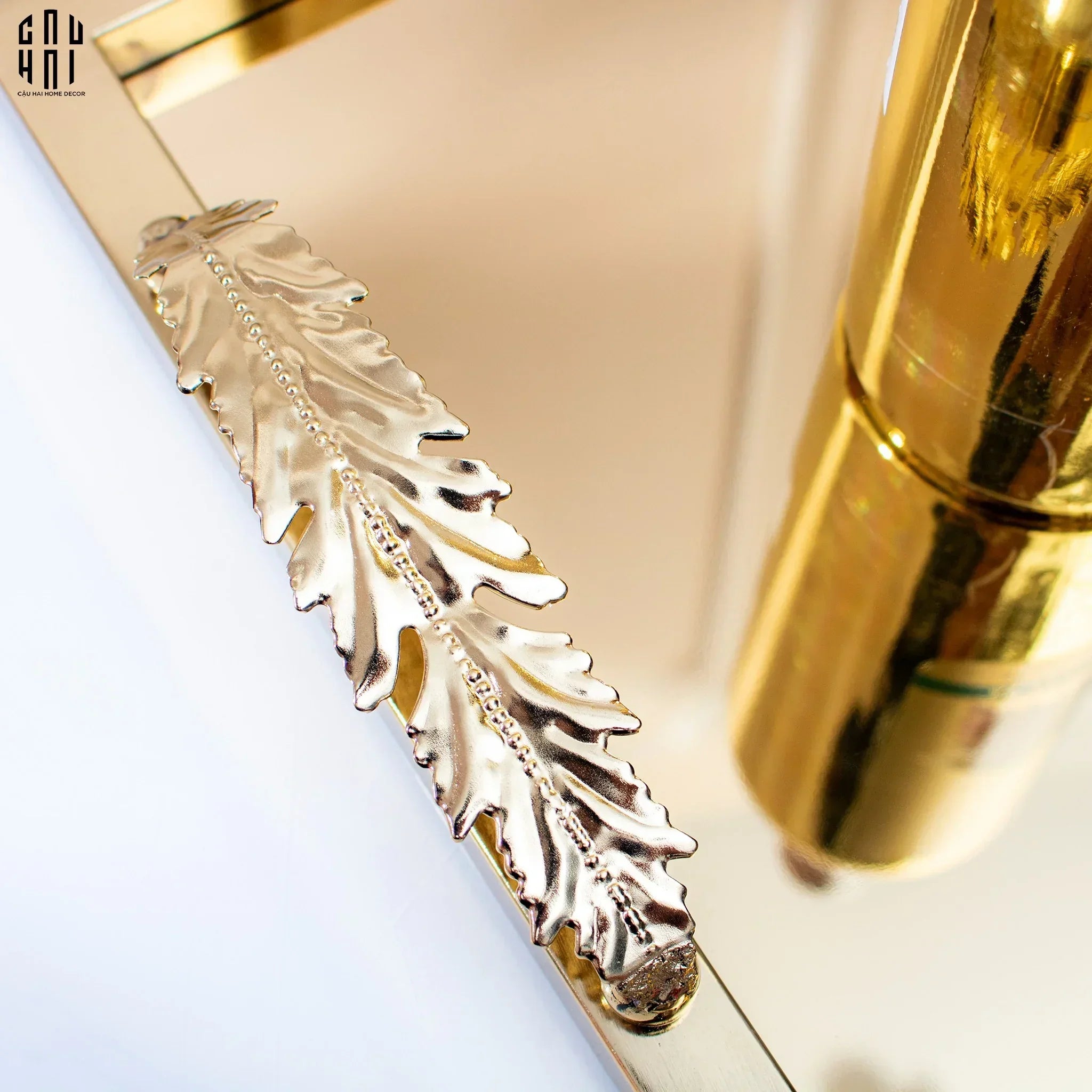 Maison Couture - Khay Chữ Nhật Métallique "Midas Touch" Gilded Fur Handle 35X45-CẬU HAI HOME DECOR