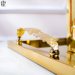 Maison Couture - Khay Chữ Nhật Métallique "Midas Touch" Gilded Fur Handle 35X45-CẬU HAI HOME DECOR