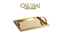Maison Couture - Khay Chữ Nhật Métallique "Midas Touch" Gilded Fur Handle 35X45-CẬU HAI HOME DECOR