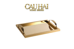 Maison Couture - Khay Chữ Nhật Métallique "Midas Touch" Gilded Fur Handle 35X45-CẬU HAI HOME DECOR
