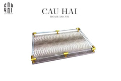 Maison Couture -Khay Da Chữ Nhật Cao Cấp Peau De Vipère 48 x 32-CẬU HAI HOME DECOR