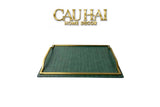 Maison Couture - Khay Da Chữ Nhật Emerald Cuir Croco Leather Tray 30x40-KHAY TRANG TRÍ-CẬU HAI HOME DECOR