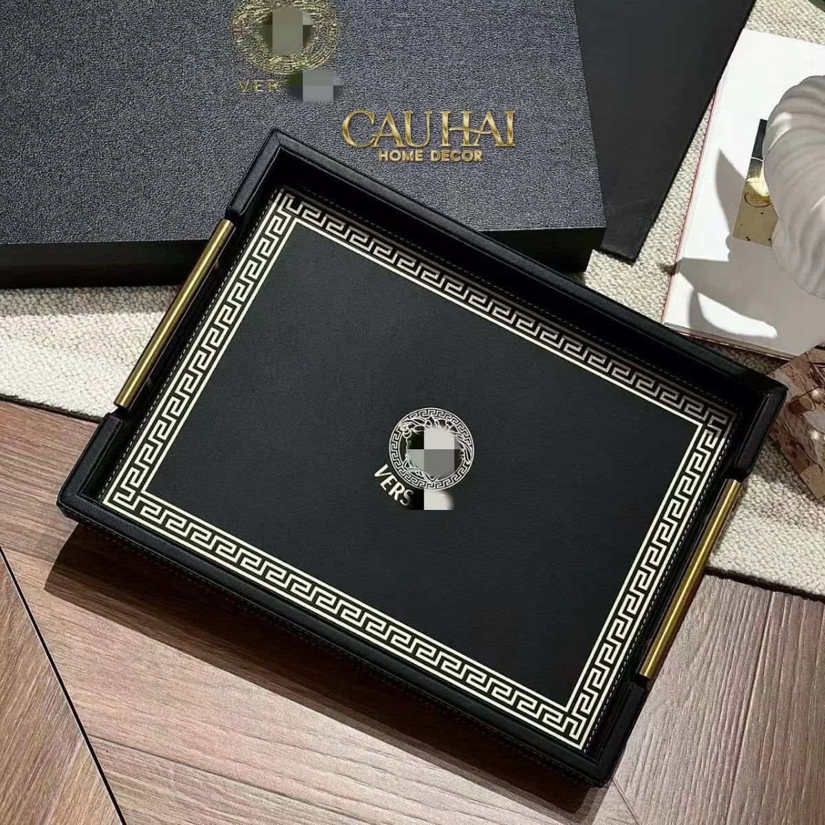 Maison Couture - Khay Da Chữ Nhật Lux Leather 30X40 Vs Savoir Medusa Atélier-CẬU HAI HOME DECOR