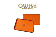 Maison Couture - Khay Da Chữ Nhật Orange H Class Signature Decorative Trays 24x35-CẬU HAI HOME DECOR