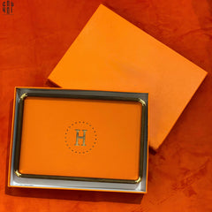 Maison Couture - Khay Da Chữ Nhật Orange H Class Signature Decorative Trays 24x35-CẬU HAI HOME DECOR