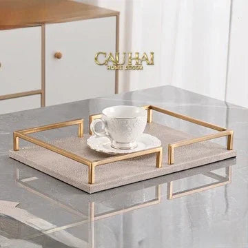 Maison Couture - Khay Da Chữ Nhật Palais D’Ivoire Leather Tray 30x40/25x35-CẬU HAI HOME DECOR