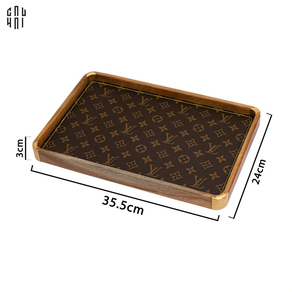 Maison Couture - Khay Da Chữ Nhật Trang Trí Fleur Monogram - Original Hazel Mono 24x35-CẬU HAI HOME DECOR