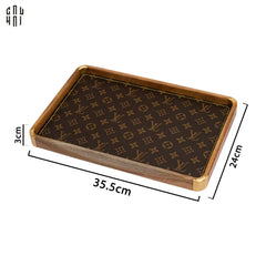 Maison Couture - Khay Da Chữ Nhật Trang Trí Fleur Monogram - Original Hazel Mono 24x35-CẬU HAI HOME DECOR