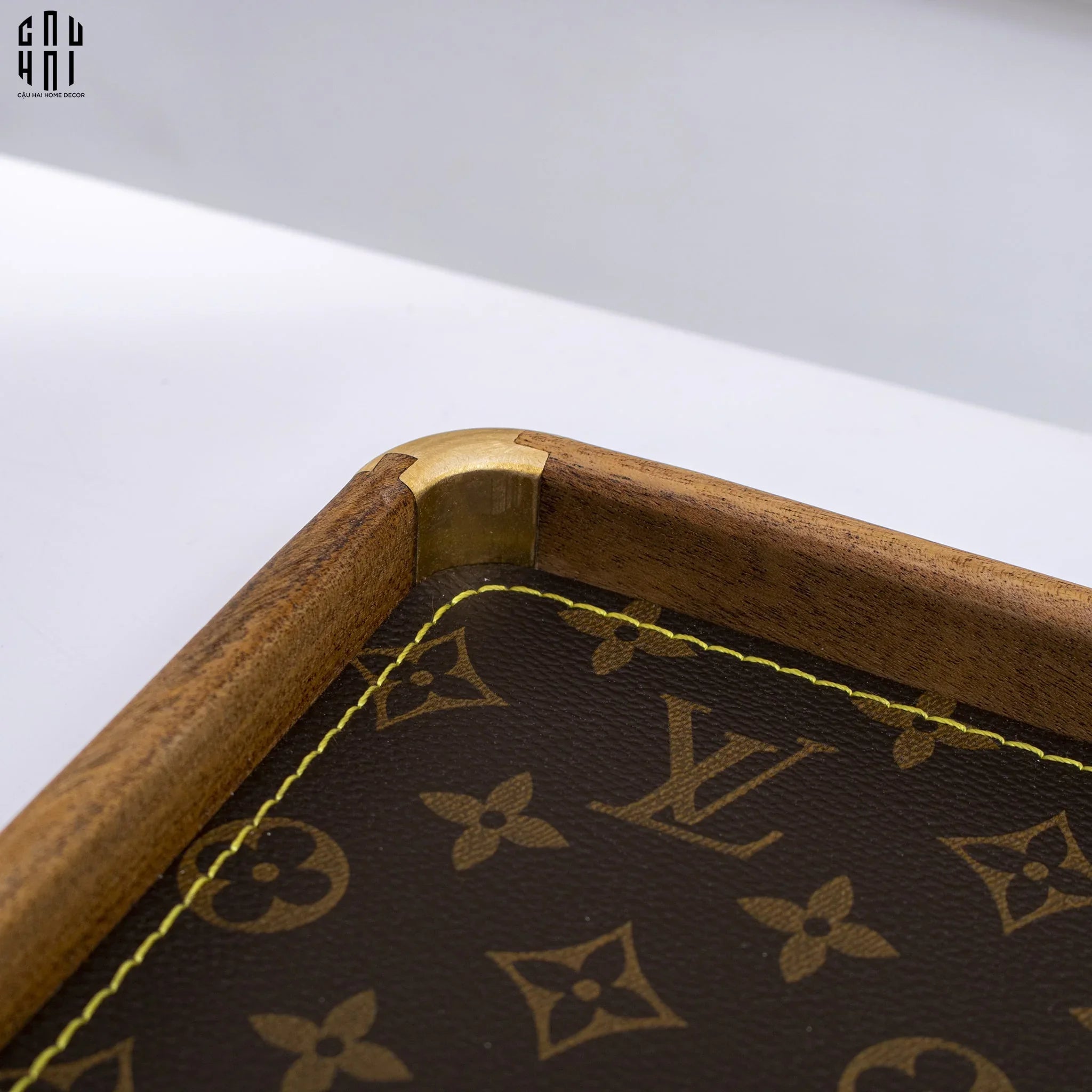 Maison Couture - Khay Da Chữ Nhật Trang Trí Fleur Monogram - Original Hazel Mono 24x35-CẬU HAI HOME DECOR